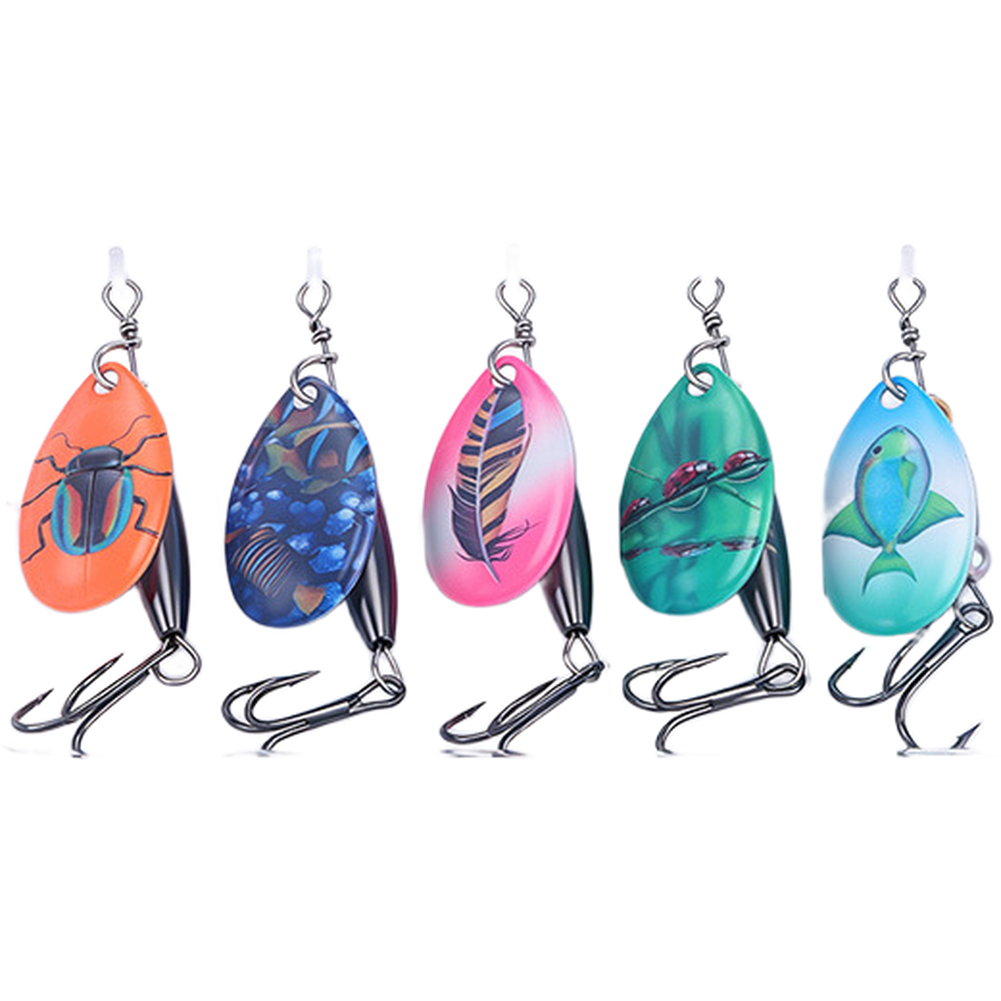 Bass Fishing Lure - El Boyaması Döner Yemler, Yansıtıcı Ağırlıklar