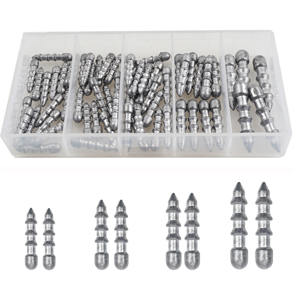 Bass Fishing Lure - 60 adet tırnak ağırlıkları solucan balıkçılık