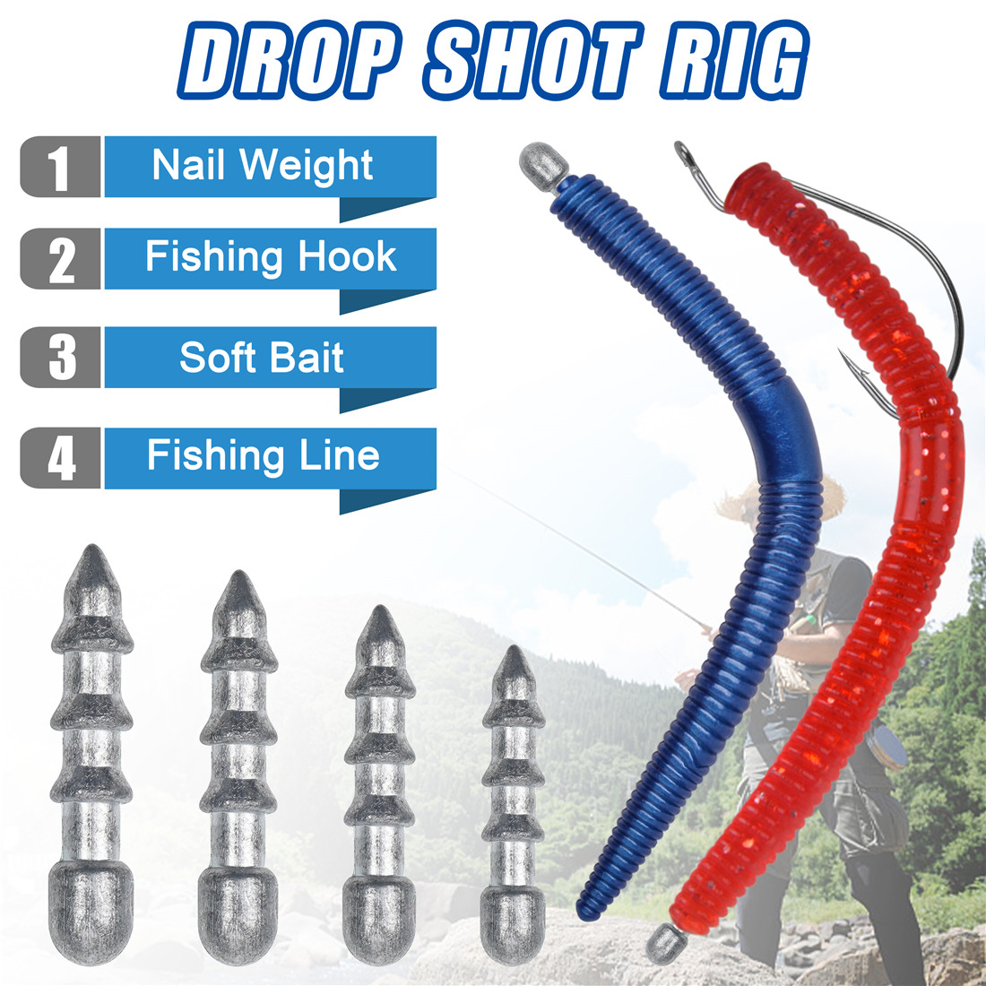 60 adet tırnak ağırlıkları sol - Bass Fishing Lure incelemesi ve fiyatı