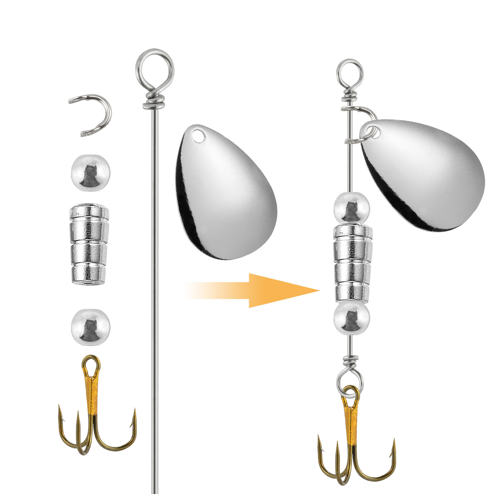 90 Adet Spinnerbait Şaft Teli  - Bass Fishing Lure incelemesi ve fiyatı